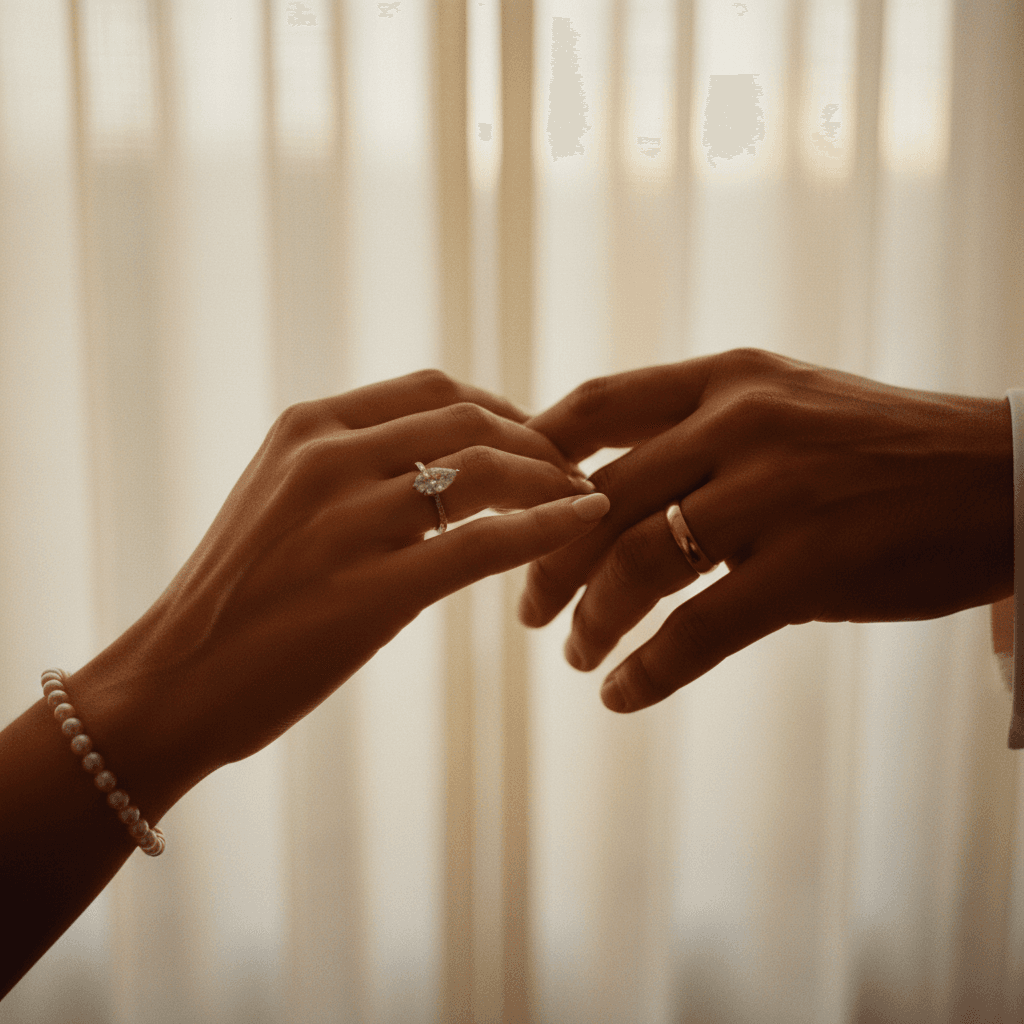 Couple's hands together during first dance